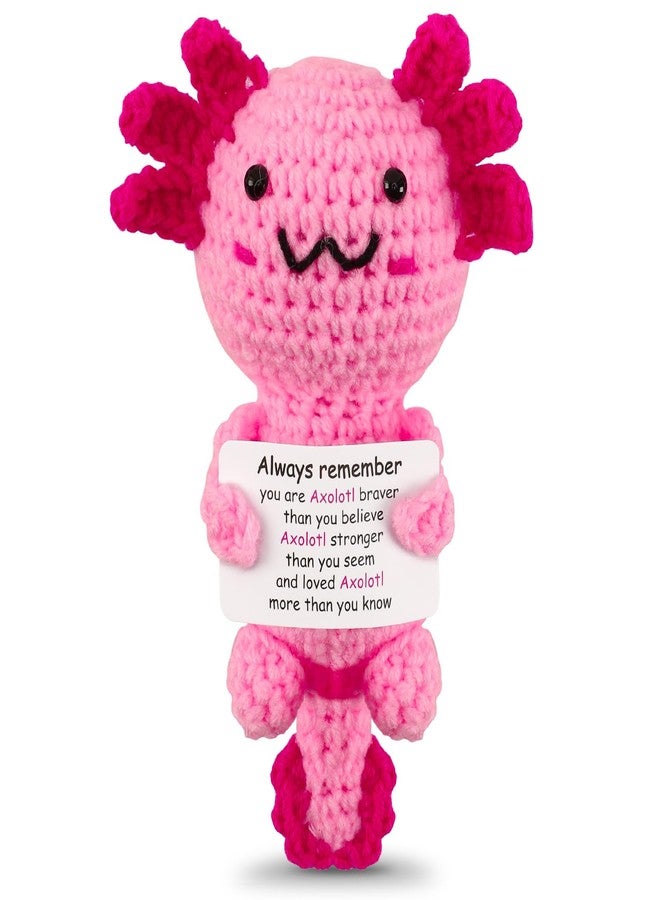 JULEASEL Mini Positive Crochet Axolotl Emotional Support Animals Axolotl Gifts for Teen Girls Funny Gifts for Women Men Xmas Party Decor - Image 1